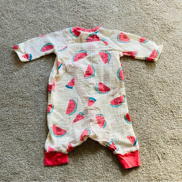 6-12M Angel Dear Muslin Kimono Romper, Watermelons - Picture 2 of 6